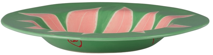 Laetitia Rouget - Assiette plate vert et rose à image
