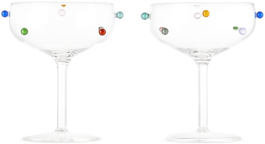 Maison Balzac - Multicolor Pomponette Champagne Coupe Set