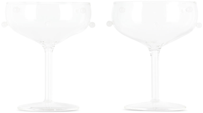 Maison Balzac - Ensemble de coupes à champagne Pomponette blanc