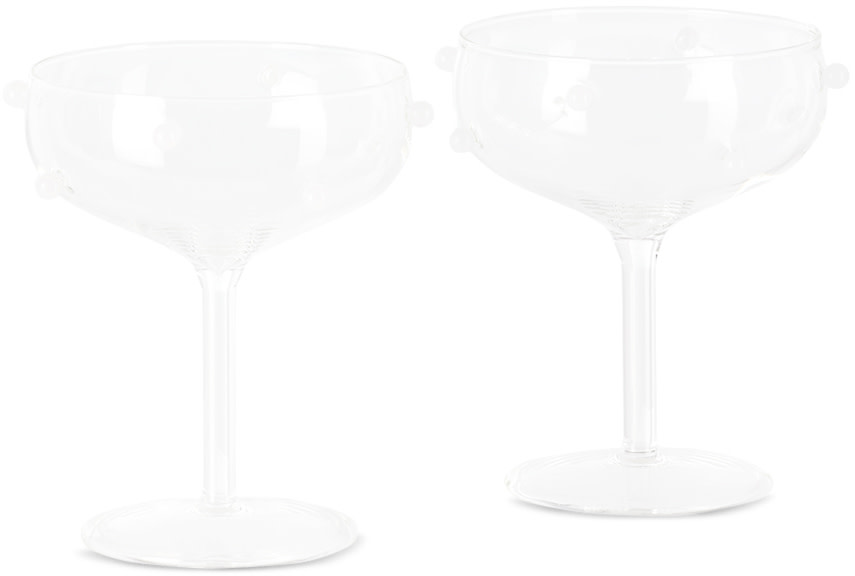 Maison Balzac - Ensemble de coupes à champagne Pomponette blanc