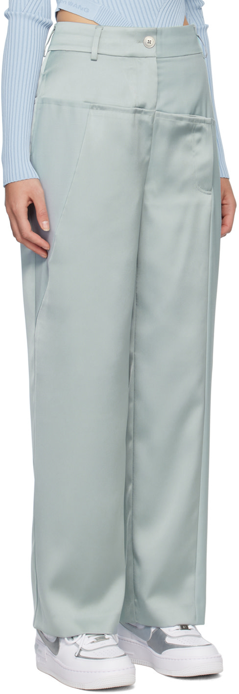 Feng Chen Wang - Pantalon gris à panneaux