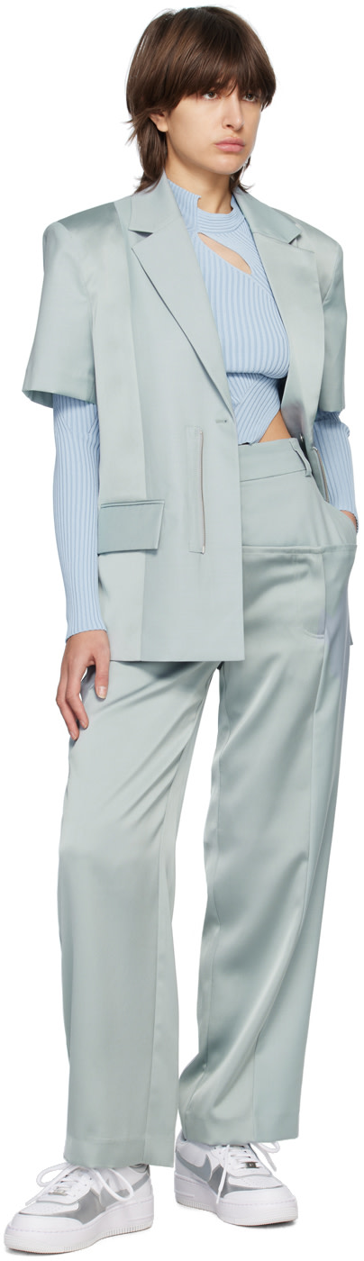 Feng Chen Wang - Pantalon gris à panneaux
