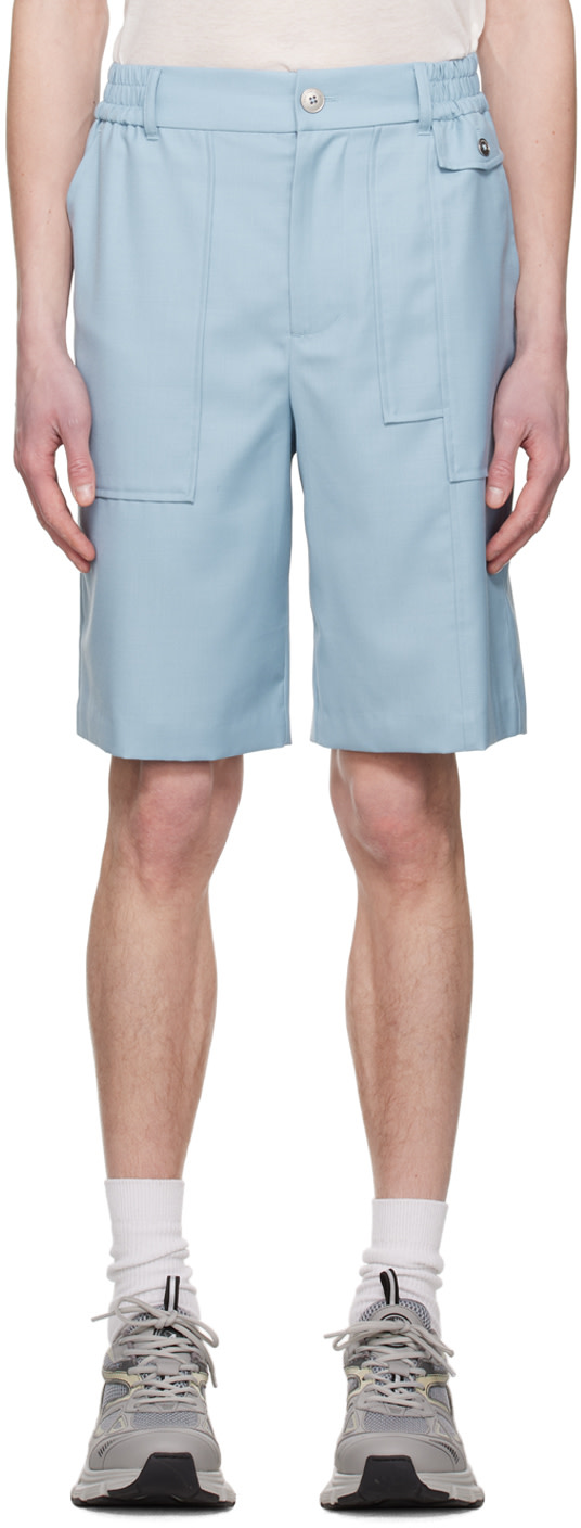 Feng Chen Wang - Short bleu à panneaux