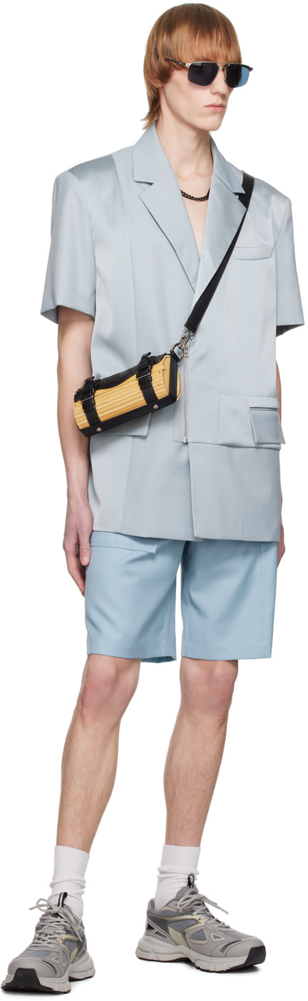 Feng Chen Wang - Short bleu à panneaux