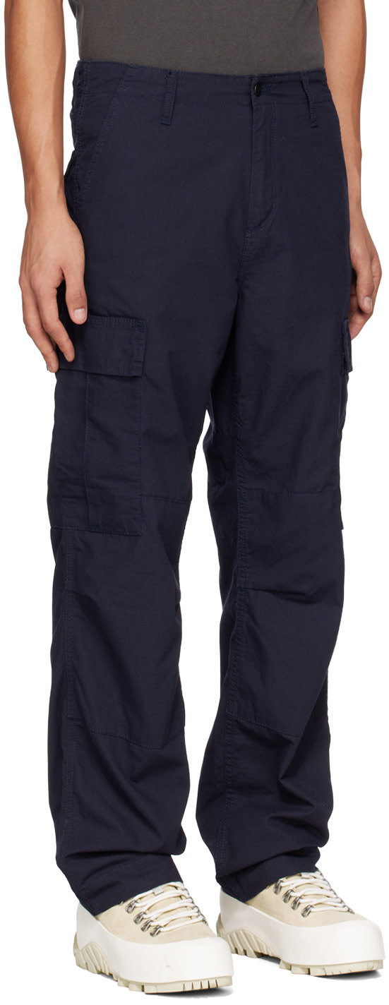 Carhartt Work In Progress - 네이비 레귤러 카고 팬츠