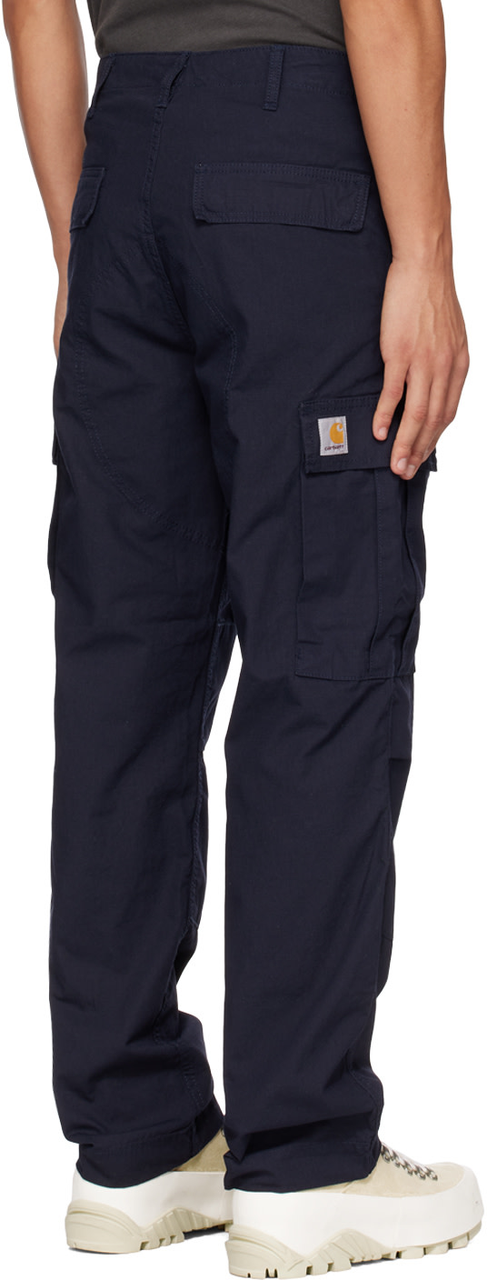 Carhartt Work In Progress - 네이비 레귤러 카고 팬츠