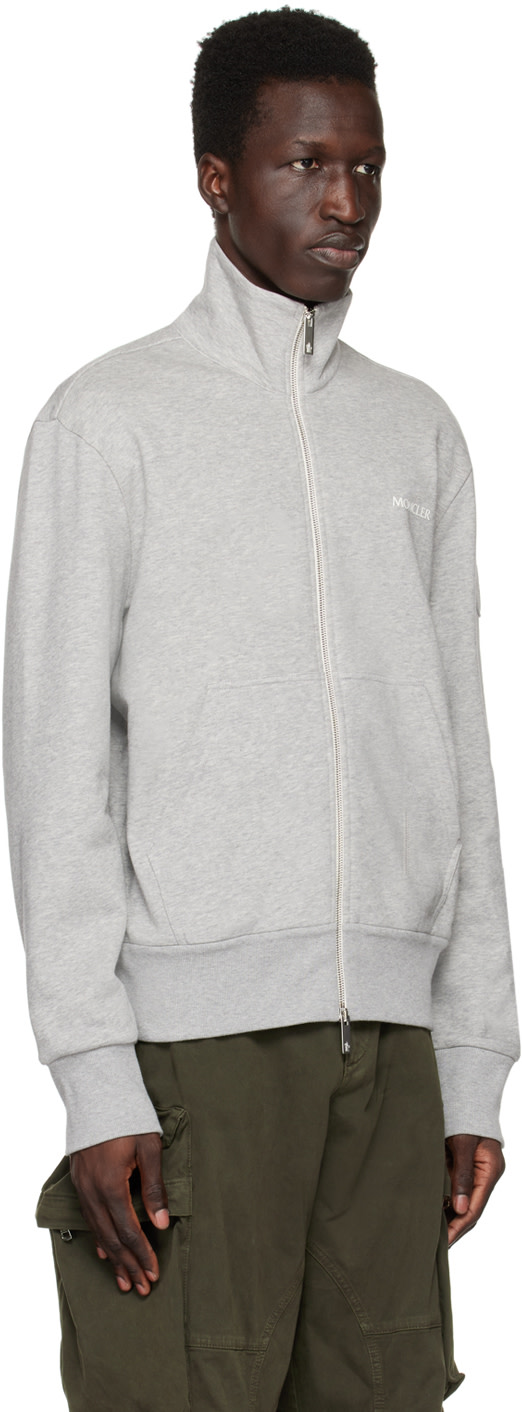 Moncler - Pull gris à glissière
