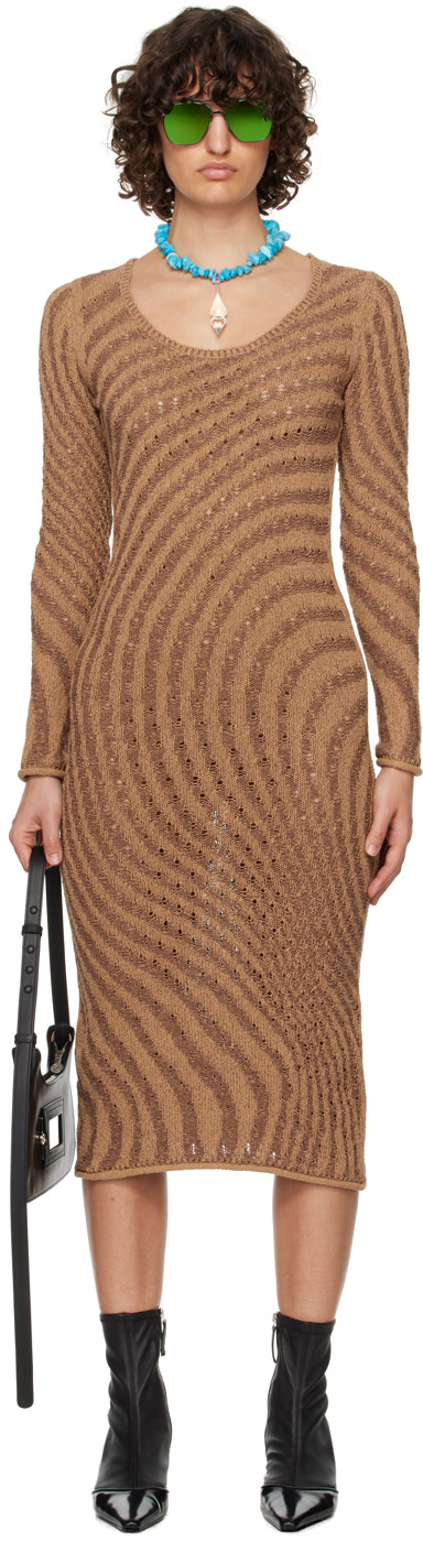 Acne Studios - Robe midi brune exclusive à SSENSE