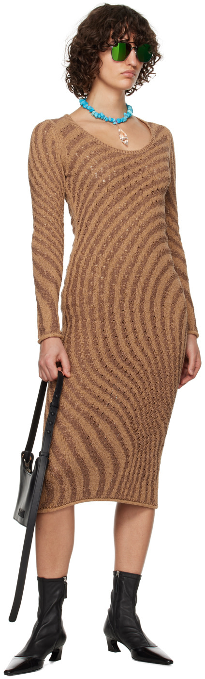 Acne Studios - Robe midi brune exclusive à SSENSE
