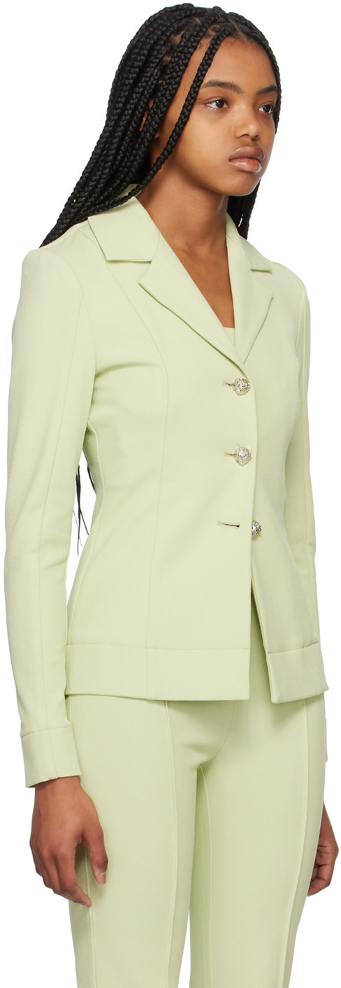 GANNI - Veston vert à revers tailleur