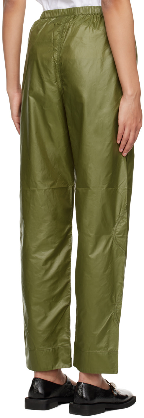 GANNI - Pantalon kaki à taille élastique