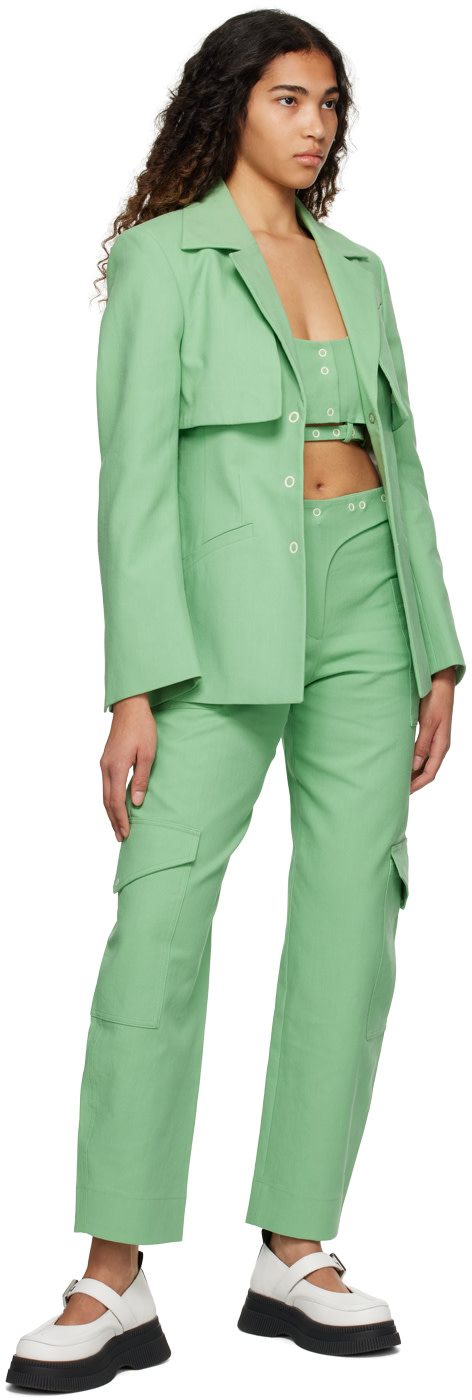 GANNI: Green Suiting Tank Top | SSENSE