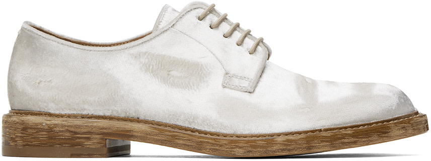 Maison Margiela - Off-White Velvet Derbys