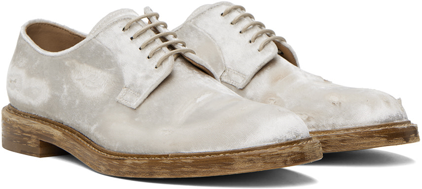 Maison Margiela - Off-White Velvet Derbys