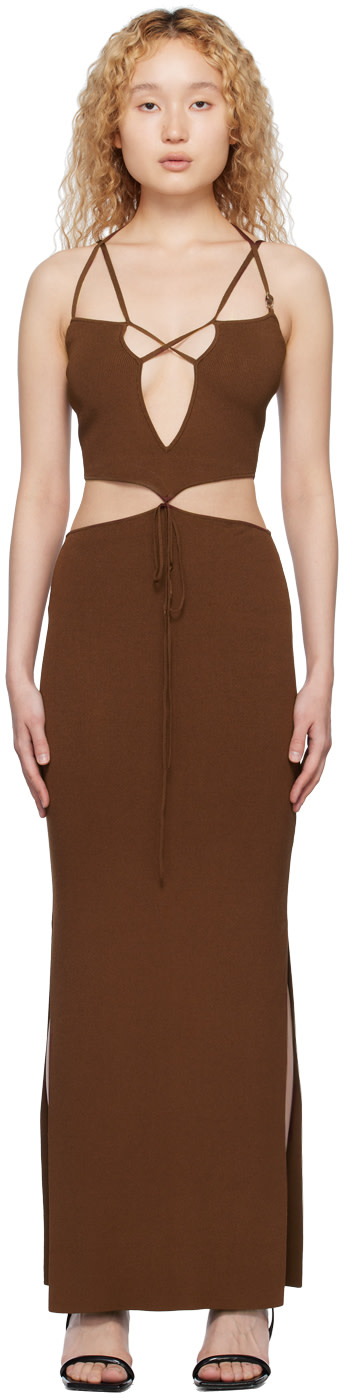 Aya Muse - Robe longue Reis brune