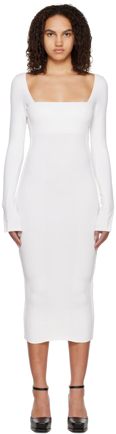 Anna October - Robe midi Collette blanc cassé