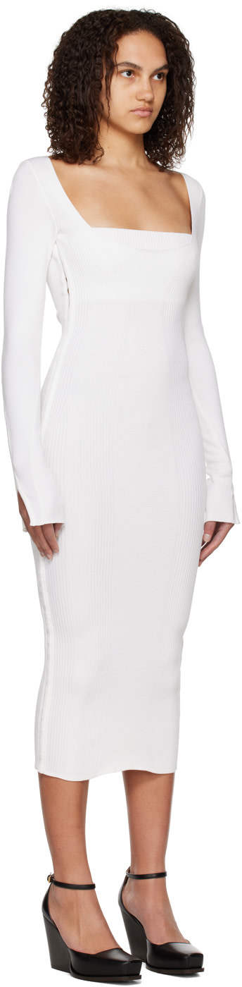 Anna October - Robe midi Collette blanc cassé