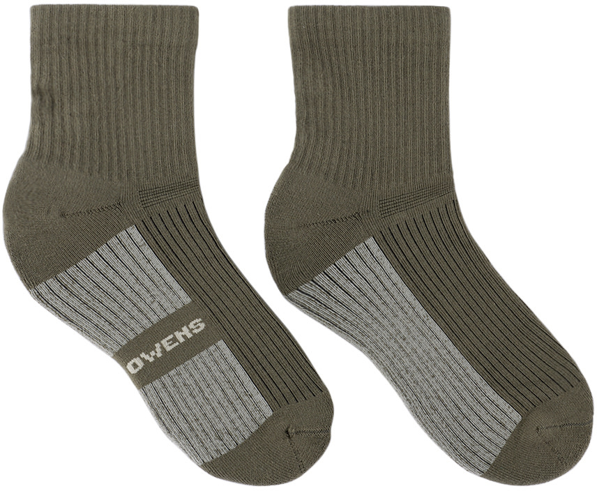 Rick Owens - Kids Green Jacquard Socks