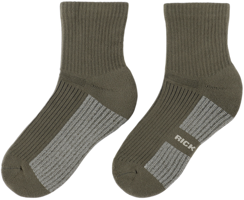 Rick Owens - Kids Green Jacquard Socks