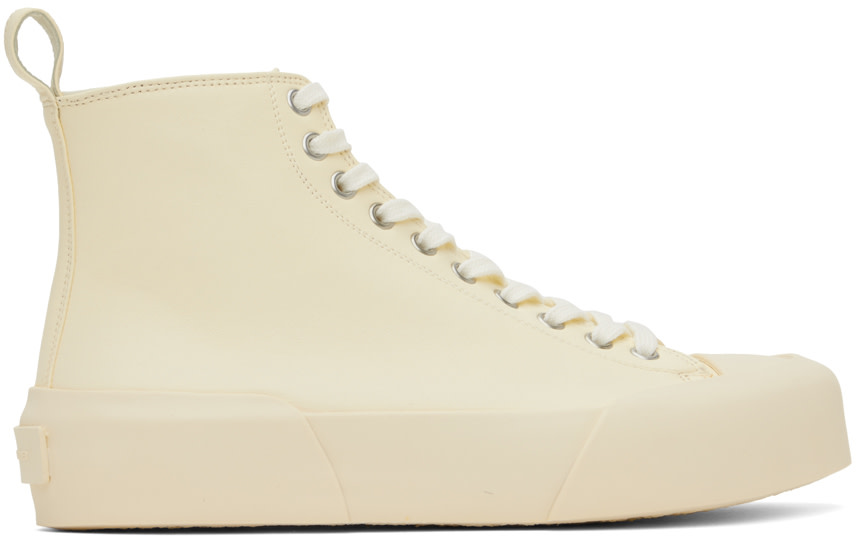 Jil Sander - Baskets montantes blanc cassé
