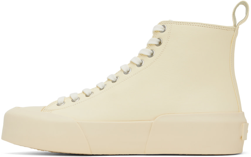 Jil Sander - Baskets montantes blanc cassé