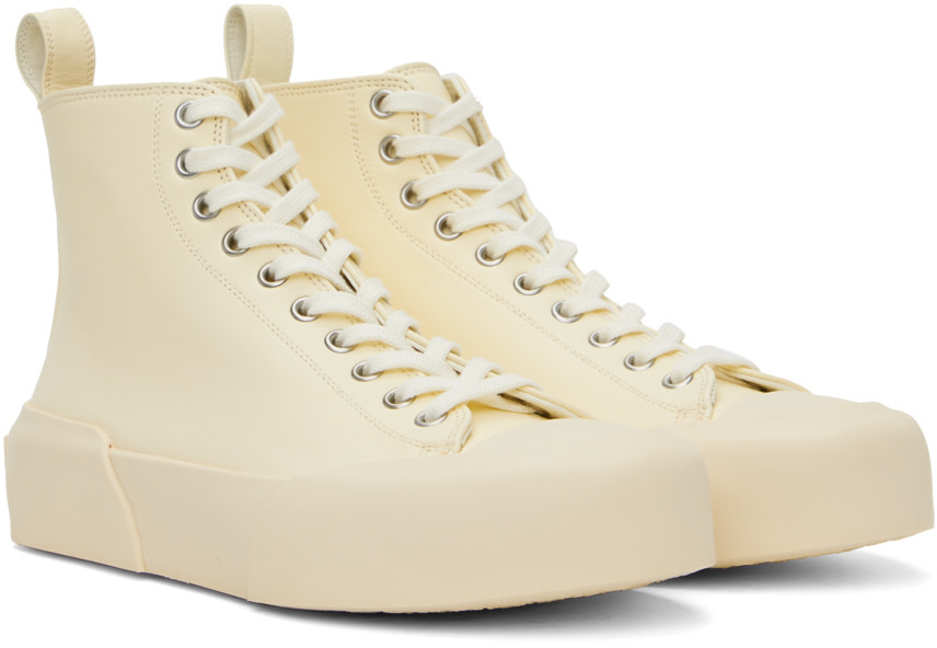Jil Sander - Baskets montantes blanc cassé