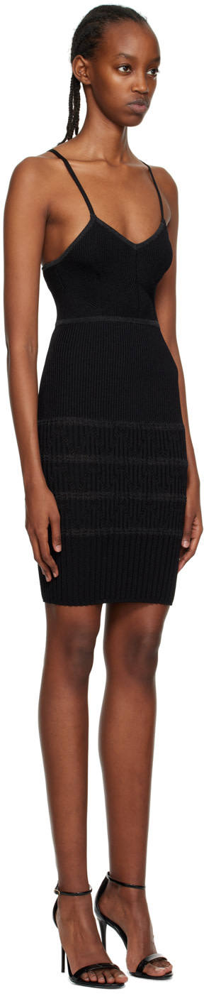 Balmain - Robe courte noire à col en V