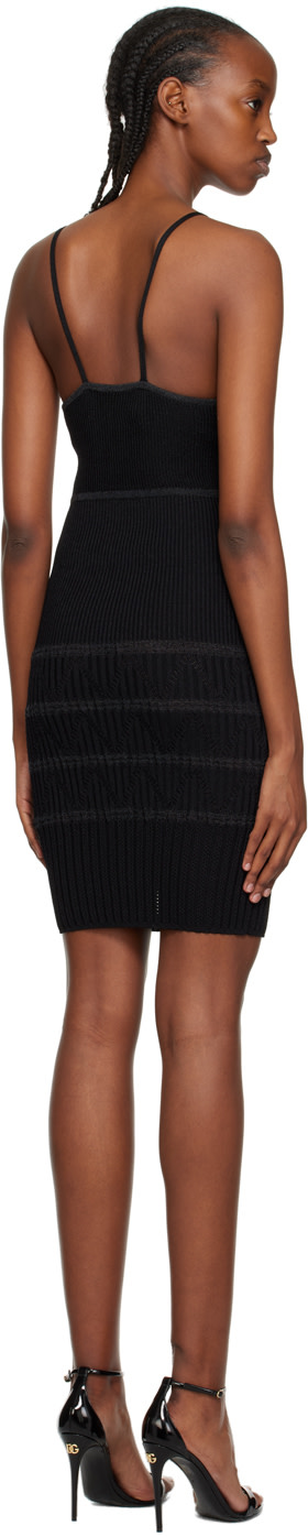 Balmain - Robe courte noire à col en V