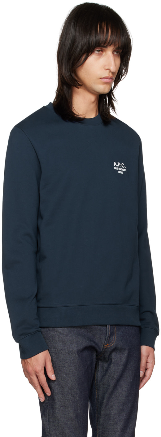 A.P.C. - Pull molletonné Rider bleu marine