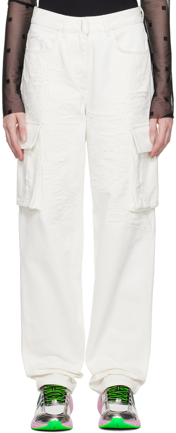 Givenchy - Pantalon cargo surdimensionné blanc