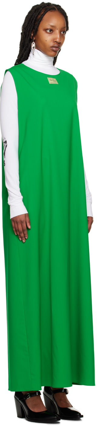 Raf Simons - Robe longue verte à col ras du cou