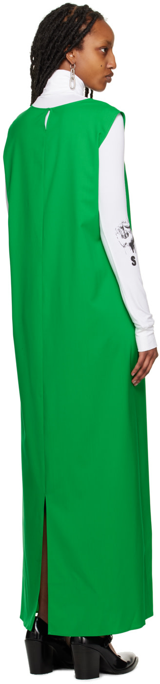 Raf Simons - Robe longue verte à col ras du cou