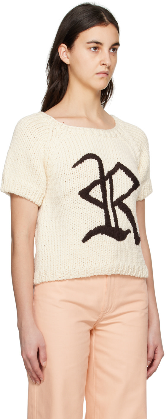 Raf Simons - Pull épais blanc cassé