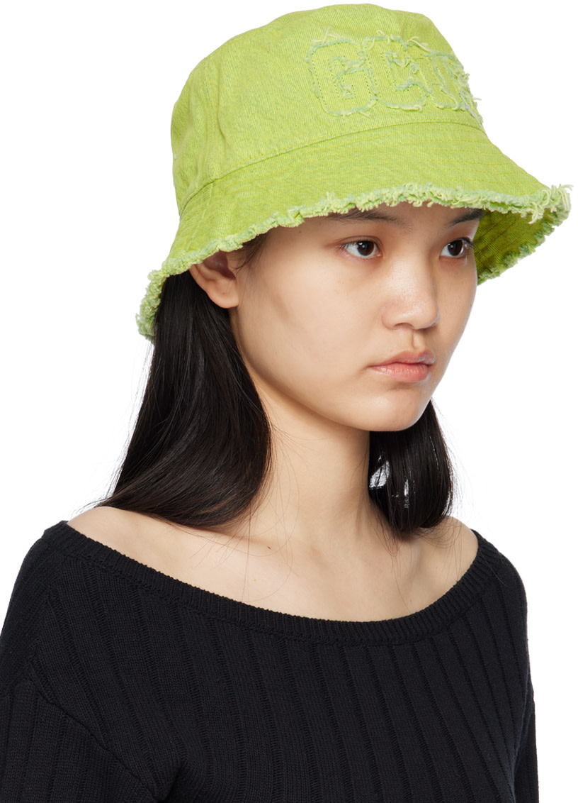 GCDS - Chapeau bob vert à effet usé