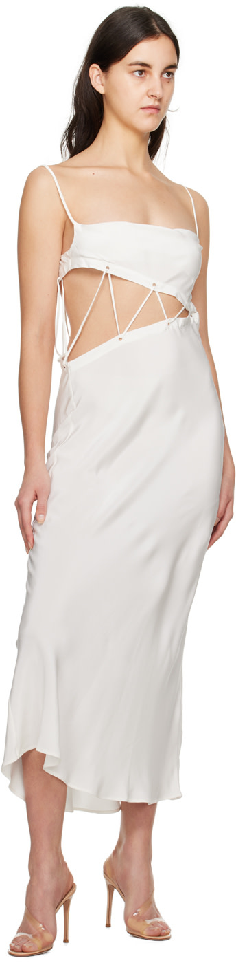 Christopher Esber - Robe midi blanche à découpe