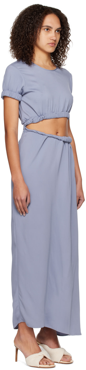 Christopher Esber - Robe longue bleue à manches roulées