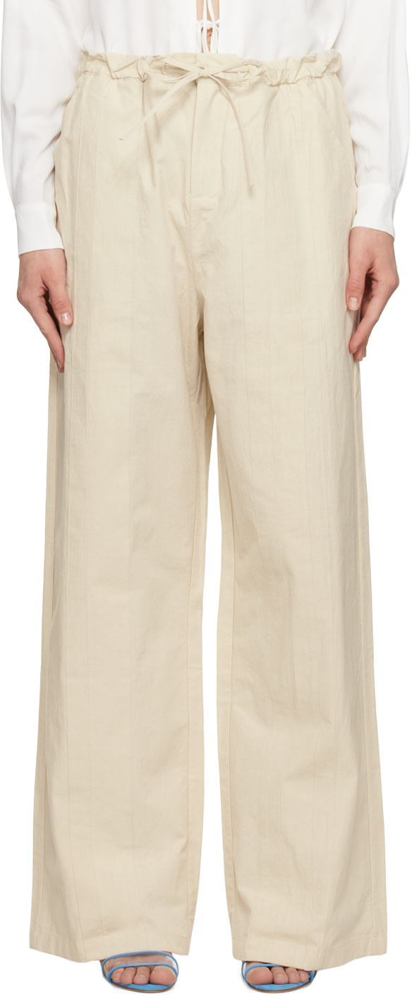 Christopher Esber - Pantalon blanc cassé à panneaux