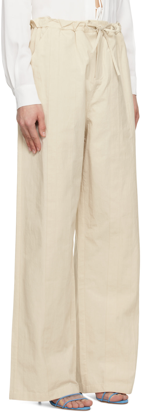 Christopher Esber - Pantalon blanc cassé à panneaux