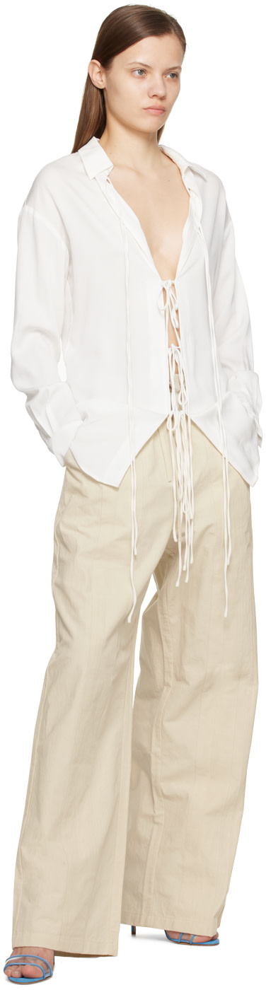 Christopher Esber - Pantalon blanc cassé à panneaux