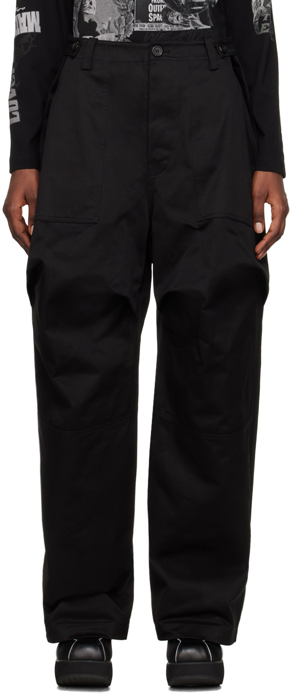 We11done - Pantalon noir à panneaux