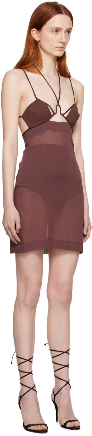Nensi Dojaka - Robe courte semi-transparente brune