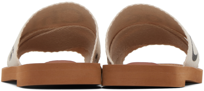 Chloé: White Woody Flat Mules | SSENSE Canada
