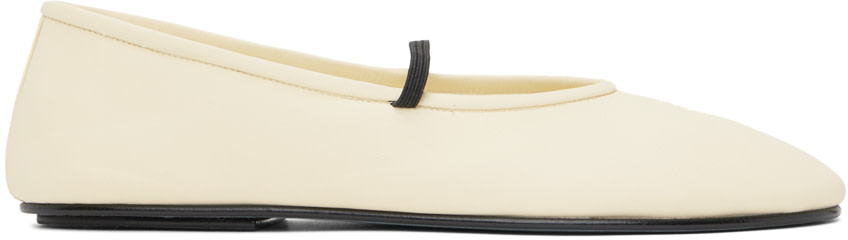 The Row - Ballerines blanc cassé à bride élastique