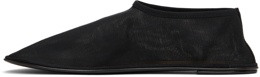 The Row ザロウ SOCK FLATフラットシューズ ブラック 36 The Row: ブラック Sock ローファー | SSENSE 日本