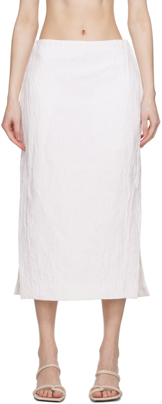 Co - Jupe midi blanche à fentes
