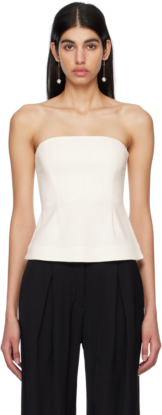 Co - Bustier blanc à encolure droite