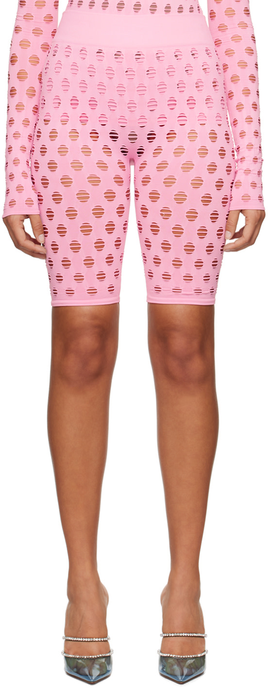 Maisie Wilen - Short rose à perforations