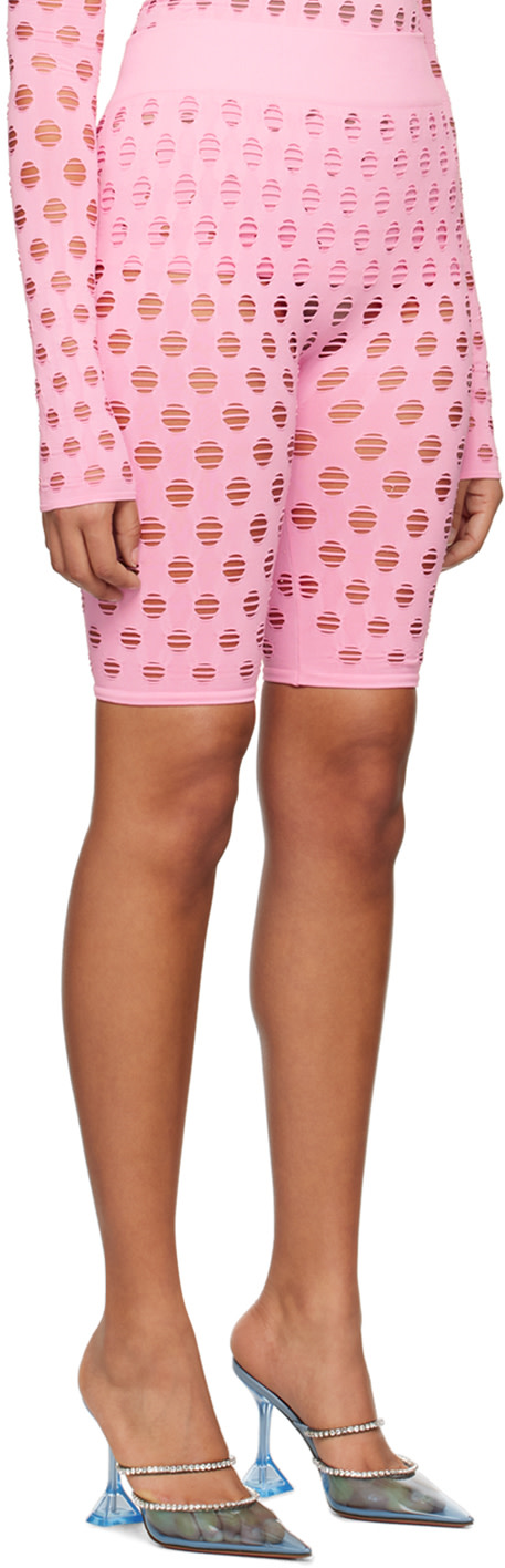 Maisie Wilen - Short rose à perforations