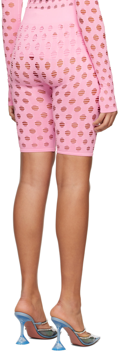 Maisie Wilen - Short rose à perforations