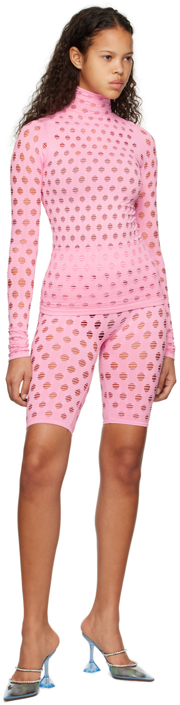 Maisie Wilen - Short rose à perforations